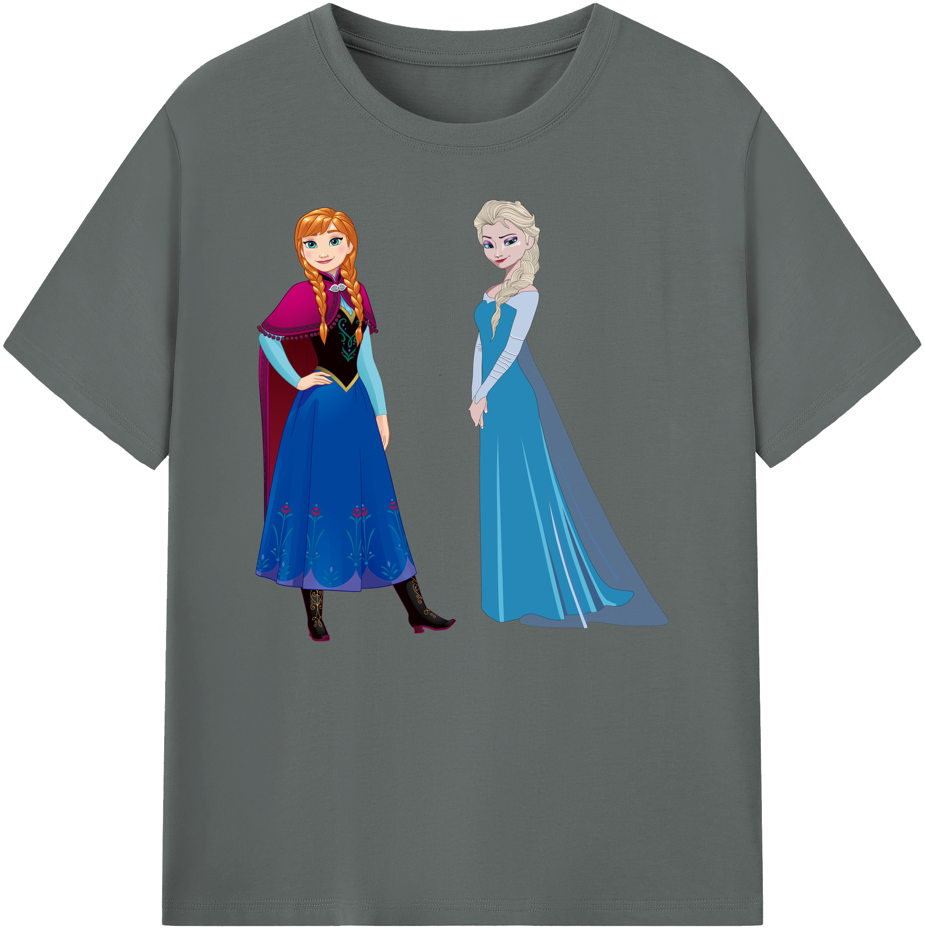 （画像用） アナと雪の女王 アンナ エルサ Frozen Anna Elsa 綿100％ メンズ半袖Tシャツ｜肌触りやわらか＆通気性